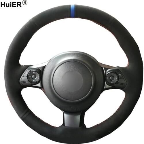 HuiER Hand Sewing Car Steering Wheel Cover Volant Funda Volante For Toyota 86 2016 2017 2018 2019 Subaru BRZ 2016 2017 2018 2019