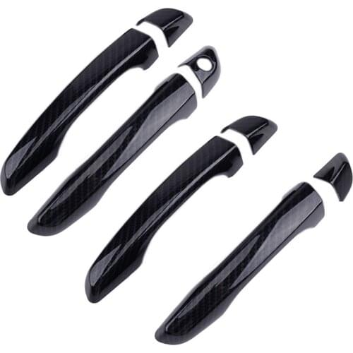 For Hyundai Solaris 2016 2017 2018 2019 Car Door Handle Cover Trim Sticker Car Styling Accessories Carbon Fiber