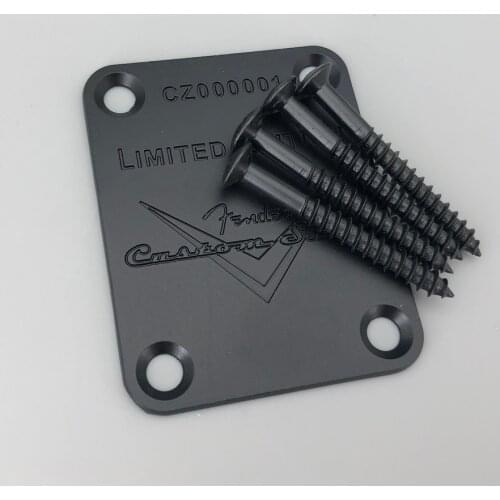 Guitar Neck Plate Custom Shop Limited Edition Black For ST TL Guitar