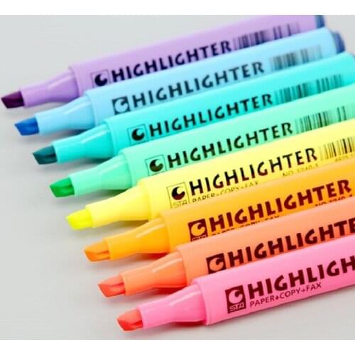 8 Kinds Of Colors Colorful Highlighter Book Marker Pen For DIY Craft Scrapbooking Stationery Painting Decoration Making Supplies