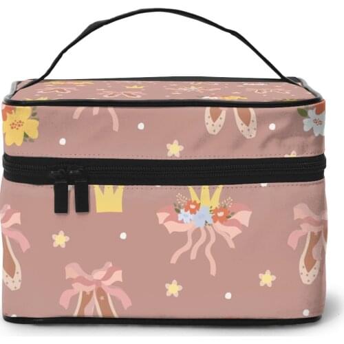 2021 Multi-function Travel Organizer Bag Crown Ballet Pattern Women Cosmetic Bag Beauty Makeup Toiletry Wash Bags