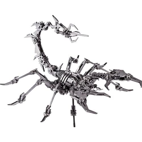 Scorpion King Model Assembly Kit 3D Stainless Steel DIY Assemble Detachable Models Puzzle toys Ornaments Kids Men Gift silver