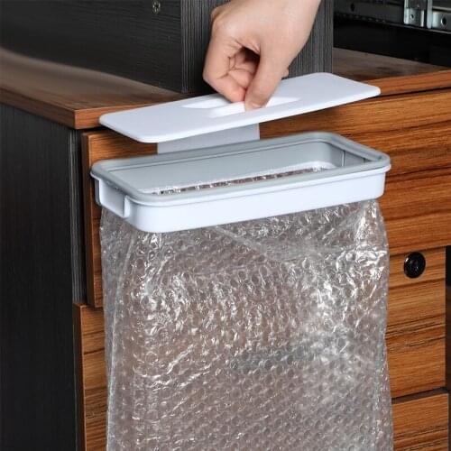 Fashion Kitchen Cabinet Door Basket Kitchen Hanging Trash Can Waste Bin Garbage Rack Tool Storage Holders Trash Racks