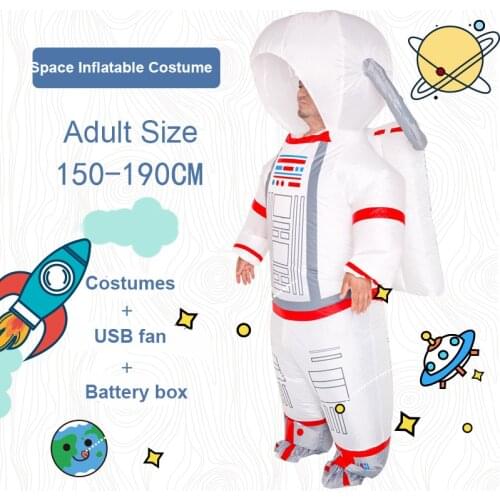 Cosplay Space Man Inflatable Costume Full Body Carnival Party Costumes for Adult Man Astronaut Halloween Role Play Suit