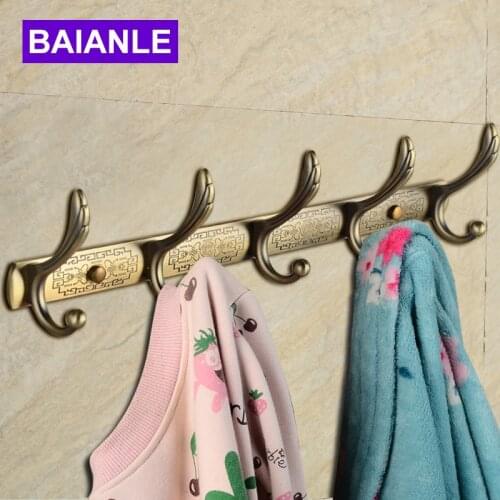 Bathroom Robe Hooks Wall Mount Three/Four/Five Screw Zinc Alloy Towel Hook Holder Bathroom Accessories Clothes Coat Hooks