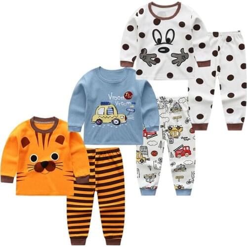 New Baby Boys Pajamas Autumn Winter Long sleeve Children Clothing Sleepwear Cotton Pyjamas Sets For Kids 1 2 3 4 5 6 7 8 Years
