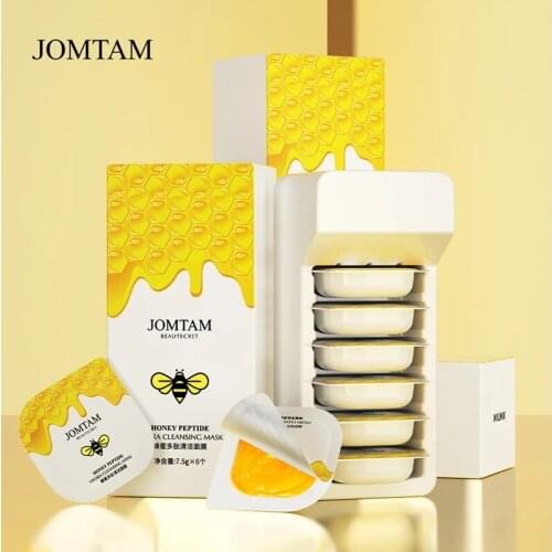 6pcs/Set Honey Peptide Hydra Cleansing Mask Moisturizing Oil-Control Anti-Aging Whitening Depth Replenishment Wrapped Mask