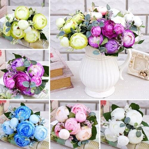 Single Bundle Artificial Flowers Peony Hydrangea Flower Wedding Christmas Decorations For Home DIY Living Room Decor Arrangement