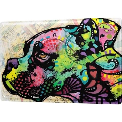 SINCE 2004 Tin Sign Metal Plate Decorative Sign Home Decor Plaques Animal Shelter Colorful Dog