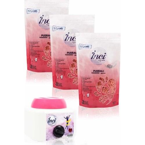 Pearl waxing pink 3 PCs 200 grams (total 600 gram) + waxing heater machine hard beads waxing, hair removal hair removal, painlessly bezsiz