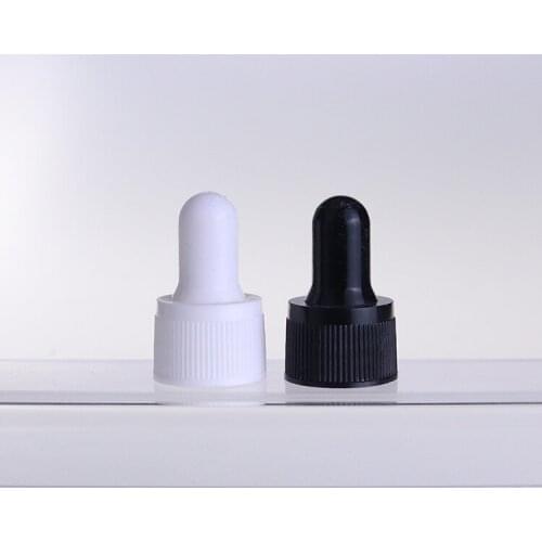 18mm White Black Plastic Dropper Pipette Cap for Glass Bottle 100ml 50ml 30ml 20ml 15ml 10ml 5ml