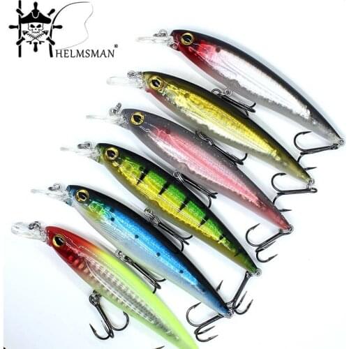 Lures wobblers 100mm 12.5g Sinking 6 Colors Hard Bait Minnow Depth 1m fishing lure VMC hooks tackle Quality