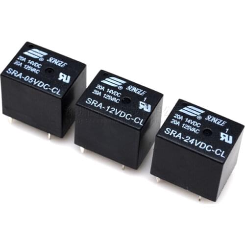 Hot sale 10PCS Black 5 feet SRA-24VDC-CL T74 20A 24v relay