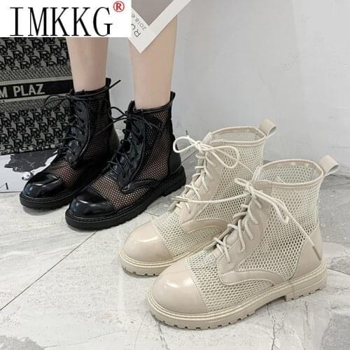2021 Summer Gladiator Sandals Lace Up Casual Shoes Woman Mesh Sandal Boot Black Breathable boots Sandalias mujer