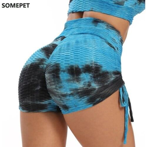 Summer Fashion High Waist Shorts Women Running Sport Casual Fitness Tie Dye Print Woman Clothes Bottom Women Short Feminine
