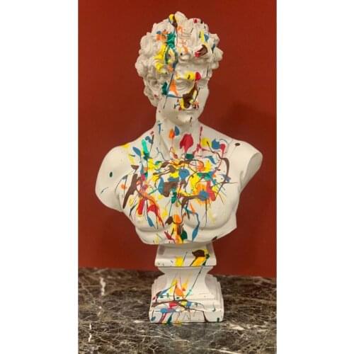 Home Decoration White David Bust Sculpture Trinket