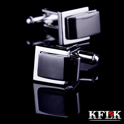 KFLK Luxury shirt cufflinks for mens Gifts Brand cuff button Silver and gray cuff links High Quality abotoaduras Jewelry