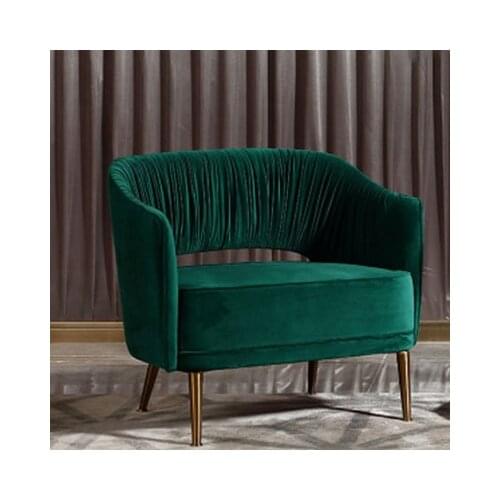 Chinafurniture Scandinavian cloth art light luxury metal foot single sofa simple modern chair designer creative fashion sofa