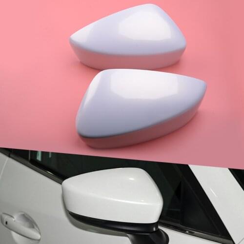 1 Pair ABS White Side Mirror Cover Cap Fit for Mazda 3 Sport 2017 2018 2019