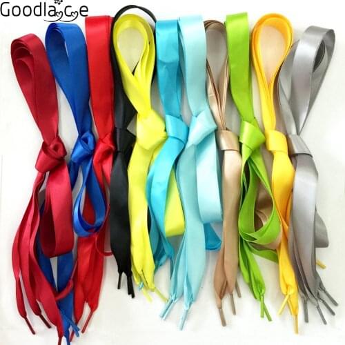 100cm / 39 Inch Long Children Kids Shoelaces Flat Satin Ribbon Shoe Laces for Sneaker Sport Shoes Fantastic