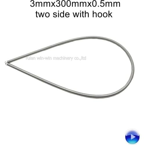 500pcs 3mmx300mmx0.5mm two side with hook side sealing bag making machine extension springs