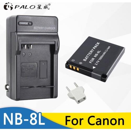 Hot Sale 1pcs Battery + Charger NB-8L NB 8L NB8L Rechargeable Camera Battery For Canon Powershot A2200 A3100 A3200 A3300 PM059