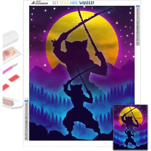 Diamond Painting Anime Demon Slayer Picture of Rhinestones Full Diamond Art Mosaic Embroidery Cross Stitch Kits Home Decor