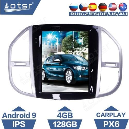 AOTSR Tesla 12.1" Android 9 PX6 4G 128GB Car Player For Mercedes Benz Vito 2016 - 2019 Car GPS Navi CarPlay Head Unit DSP Stereo