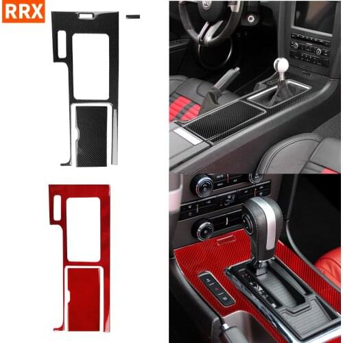 For Ford Mustang 2009-2013 Carbon Fiber Car Accessories Sticker Interior Trim Decor for Gear Shift Panel Center Console S