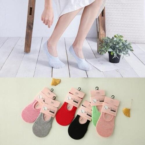 Free shipping Candy Color Spring summer women cotton boat Socks invisible Socks shallow mouth silicone anti-skid socks 20 pair
