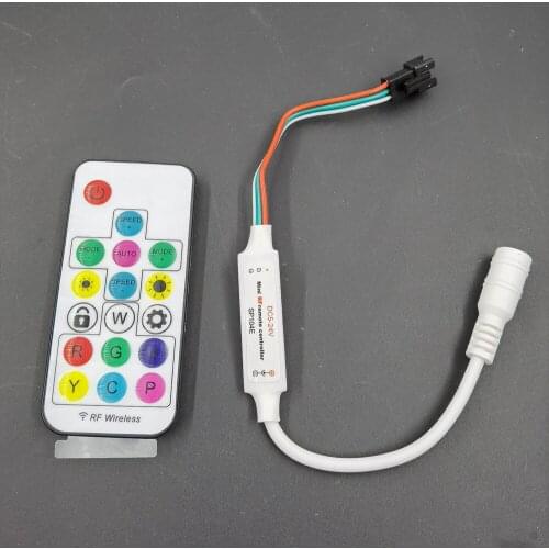 DC5-24V RF17key LED Pixel Strip Light Controller For WS2811 WS2812B SK6812 1903 With Remote Controller