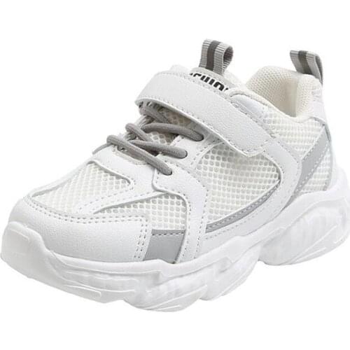 Childrens Sports Shoes 2021 New Breathable Mesh Girls Net Blue Boys Casual Shoes EVA Sole Fashion Sneaker