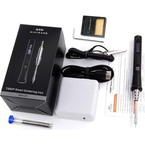 Mini TS80P Electric Soldering Iron Adjustable Temperature Portable Digital Solder Station OLED Display USB Type C PD2.0 QC3 30W