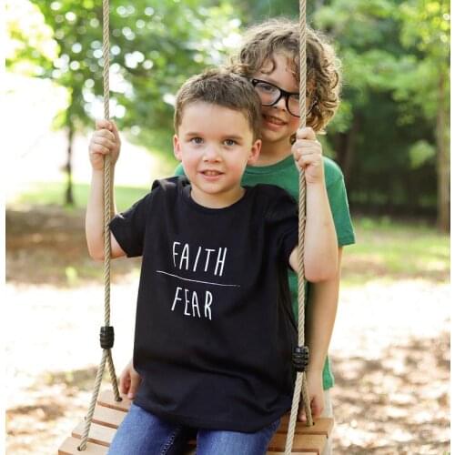 Faith Over Fear Kids Shirt Kids Christian Shirt Faith Shirts Kids Christian Tee Kids Boys Girls Shirts Christian T Shirts
