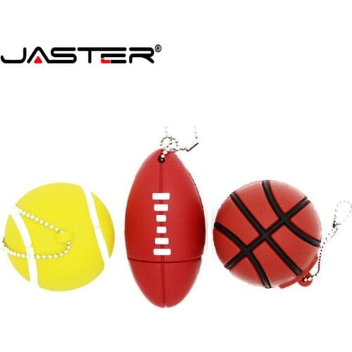 Cartoon Rugby USB2.0 Flash Drive 4G 8GB 16GB 32GB 64GB 128GB Basketball Pen Drives Tennis Memory Stick 100% Real Capacity U Disk