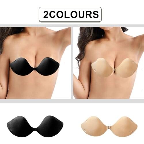 2pc Adhesive Push Up Bras Women Gown Bras Strapless Invisible Bras Detachable Strapless Bra Invisible Underwear