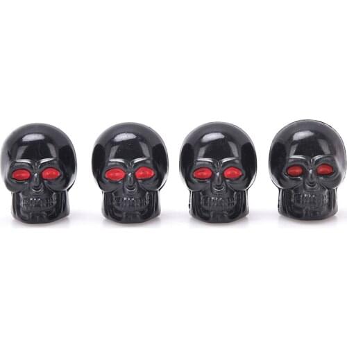 4pcs/Pack Auto Tyre Air Stem Caps Dust Cover For Bike Car Truck Styling Creative Skull Car Valve Caps For Cars Wheel Valve Cap