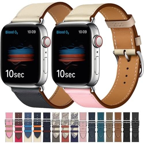 Leather band for Apple watch strap 40mm 38mm iwatch 6 band 44mm 42mm Single tour Wristband bracelet Apple watch series 5 se 4 3