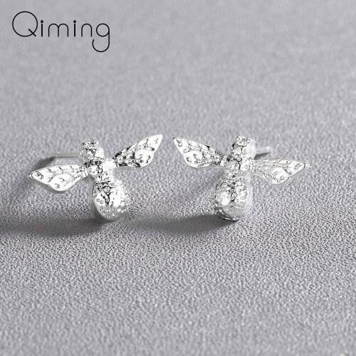 Tiny Bumble Bee Stud Earrings Women Kids Bird Insect Piercing Statement Earring Jewelry Birthday Gift