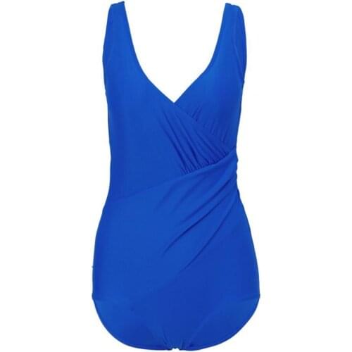 Summer One-Piece Suits Solid Color Wrap Cross Sleeveless V Neck Women One-piece Swimsuit Bathing Suit Oversize for Beach