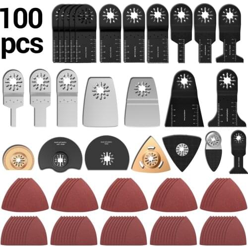 100pcs Quick-release HCS/Japan-tooth/Bi-metal Oscillating Tool Multi-function Tool Saw Blades Cutting Renovator Trimmer Blades