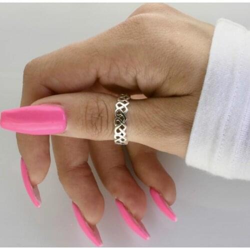 Fashion Anqutie Silver Color Wedding Band Thumb Rings Bridal Ring Set Size 6-10