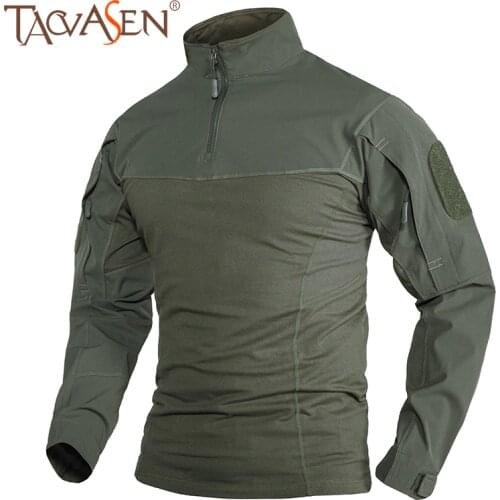 TACVASEN Summer Outdoor Hiking Hunting T Shirts Men Long Sleeve Military Tactical T-Shirt Airsoft Paintball Army Combat Tee Tops