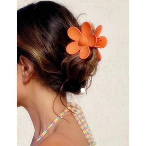 2021 Summer New Cute Candy Color Flower Matte Hair Claw Hairpins Barrette Headwear for Women Girls Hair Clips Hair Accessories
