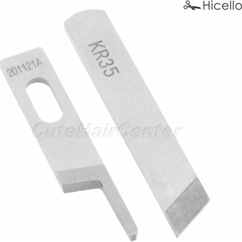 2PCS/set KR23 KR35 Upper/Down Knife Overlock Sewing Machine Knives Tungsten Steel for Siruba Pegasus sewing machines Hicello