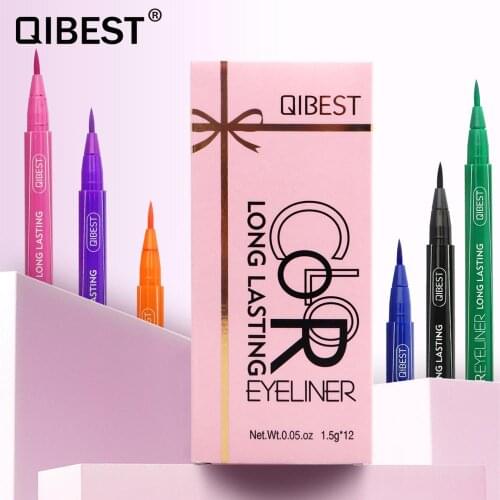 Qibes 12 color/set eyeliner Liner Liquid Pencil Waterproof colorful eyeliner long lasting eye liner color professional makeup