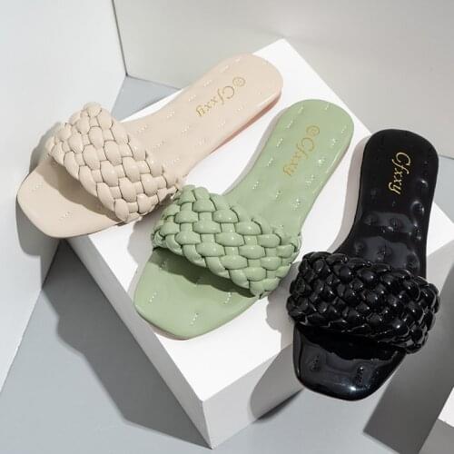 Womens slippers Women Outer wear Sandals Woman Flat 2021 Weaving Summer Fashion Luxury Shoes Flip-flops Girl Shoes