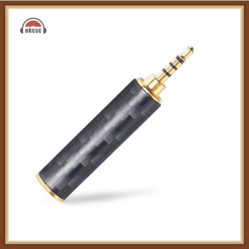 OKCSC Earphone Plug 4.4mm/3.5mm/2.5mm Male Adapter to 2.5mm/3.5mm Female Balanced Carbon Fiber Headphone DIY Accessory for SONY
