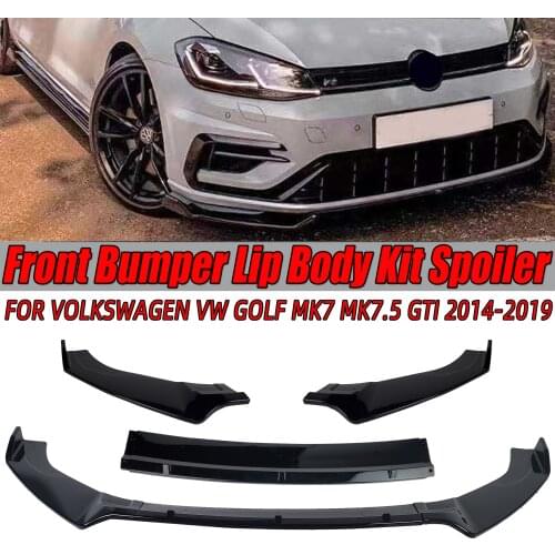 New 3 Pieces Car Front Bumper Splitter Lip Diffuser Spoiler Cover Guard For Volkswagen For VW Golf MK7 MK7.5 GTI R GTD 2014-2019
