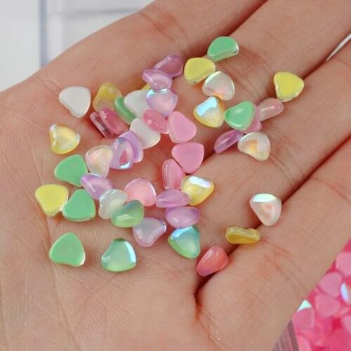 Mocha Glossy Heart 5.5x6MM Nail Art Rhinstones 30Pcs/100Pcs 3D Strass Gem Stone Manicure Decoration Charms Jewelry